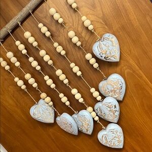 Wooden Heart Wall Hanging with Beads